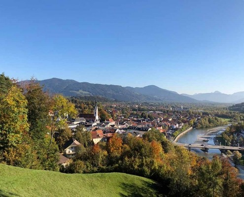 Blick auf Bad Tölz von der Mentalcoaching Akademie